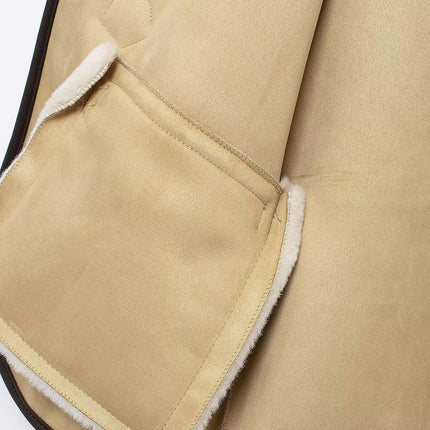 Women's Button Down Sherpa Fleece Jacket Loose Long Sleeve Outwear Coat with Pockets