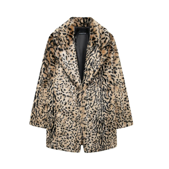 Women's Faux Fur Coats Winter Warm Lapel Fuzzy Jacket Overcoat Fashion Outerwear