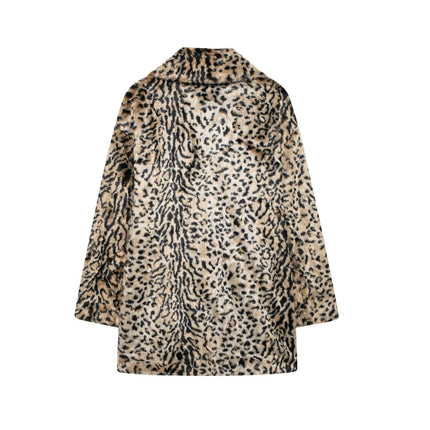 Women's Faux Fur Coats Winter Warm Lapel Fuzzy Jacket Overcoat Fashion Outerwear