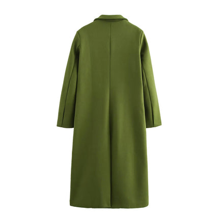 Women Winter Coat Overcoat Notched Collar Jacket Double Breasted Outerwear
