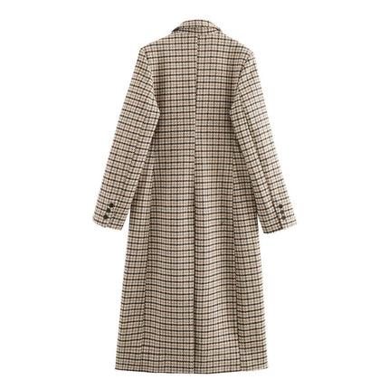 Long Coat for Women Winter Single Breasted Notched Lapel Collar Jackets Overcoat