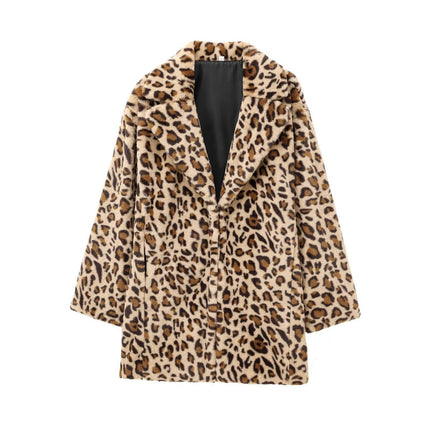 Faux Fur Coats for Women Fashion Long Sleeve Shaggy Jackets Lapel Outerwear