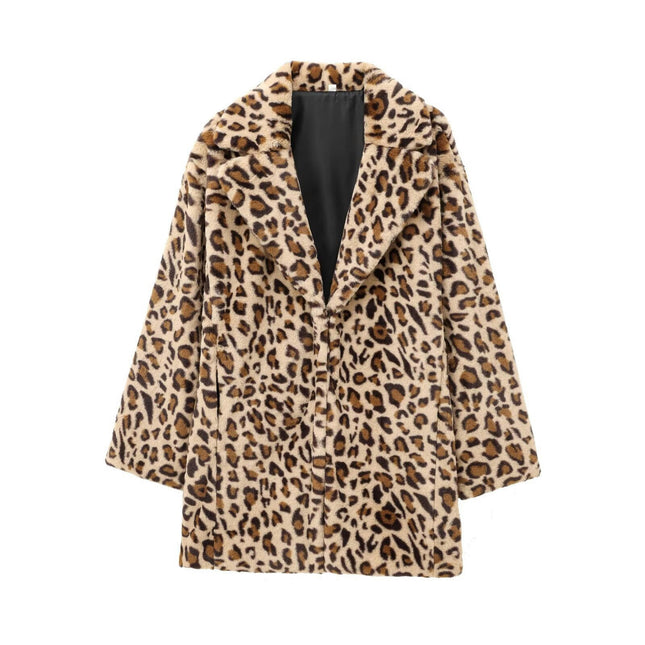 Faux Fur Coats for Women Fashion Long Sleeve Shaggy Jackets Lapel Outerwear