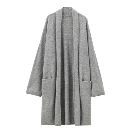 Womens Open Front Knit Cardigans Long Sleeve Casual Sweater Coat with Pockets