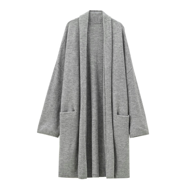 Womens Open Front Knit Cardigans Long Sleeve Casual Sweater Coat with Pockets