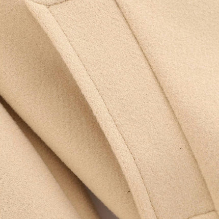 Women's Wool Blend Coats Warm Winter Double Breasted Long Notched Lapel Overcoat