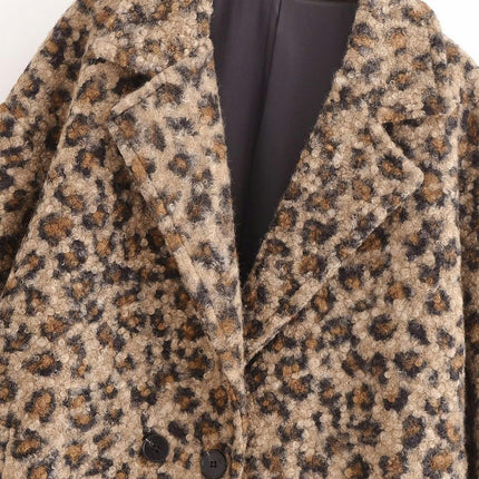 Women Wool Blend Coat Notched Collar Single Breasted Jacket Overcoat
