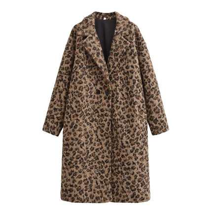 Women Wool Blend Coat Notched Collar Single Breasted Jacket Overcoat