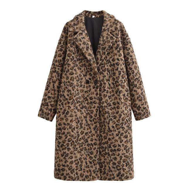 Women Wool Blend Coat Notched Collar Single Breasted Jacket Overcoat