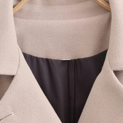 Womens Fall Winter Coats Notch Lapel Single Breasted Loose Jackets Outerwear