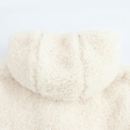 Womens Casual Faux Shearling Coat Fleece Fuzzy Hooded Warm Winter Jackets