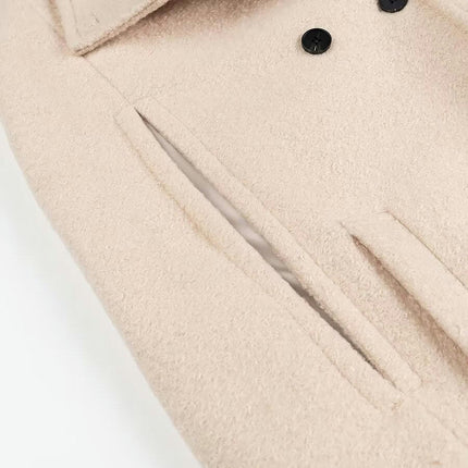 Cape Coats for Women Winter Slit Sleeve Double Breasted Cloak Coat