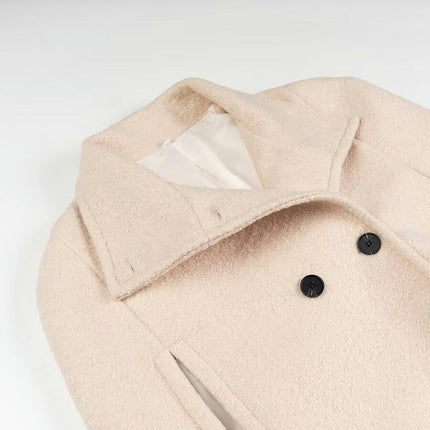 Cape Coats for Women Winter Slit Sleeve Double Breasted Cloak Coat