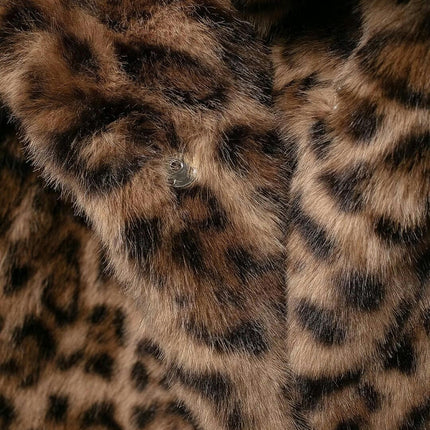 Women's Faux Fur Cropped Jacket Long Sleeve Button Warm Winter Coats Furry Outerwear