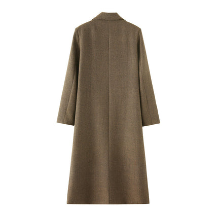Women's Warm Winter Trench Coats Double Breasted Notched Lapel Collar Jackets Outerwear