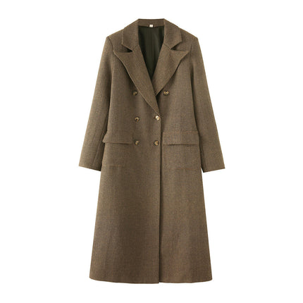 Women's Warm Winter Trench Coats Double Breasted Notched Lapel Collar Jackets Outerwear
