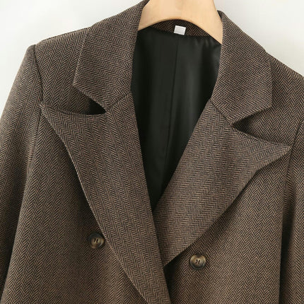 Women's Warm Winter Trench Coats Double Breasted Notched Lapel Collar Jackets Outerwear
