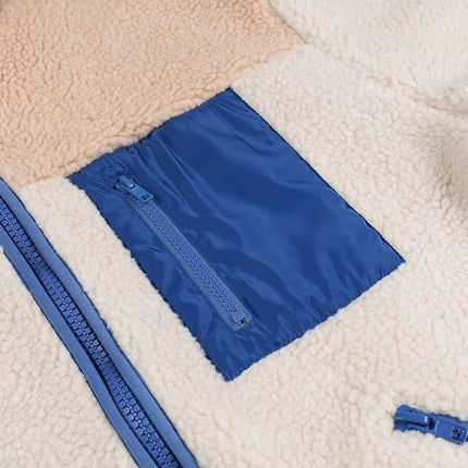 Women's Fashion Faux Shearling Shaggy Zip Up Coats Warm Winter Jackets with Pocket