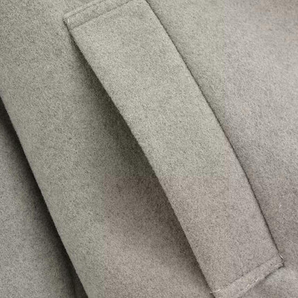 Women's Wool Blend Cropped Coat Notched Lapel Double Breasted Jacket Outwear
