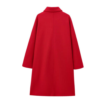 Women's Winter Classic Outwear Overcoat with Pockets Single Breasted Pea Coat