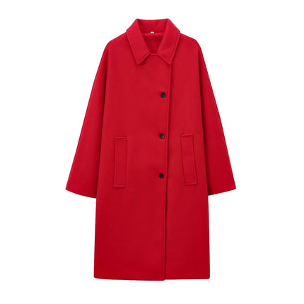 Women's Winter Classic Outwear Overcoat with Pockets Single Breasted Pea Coat