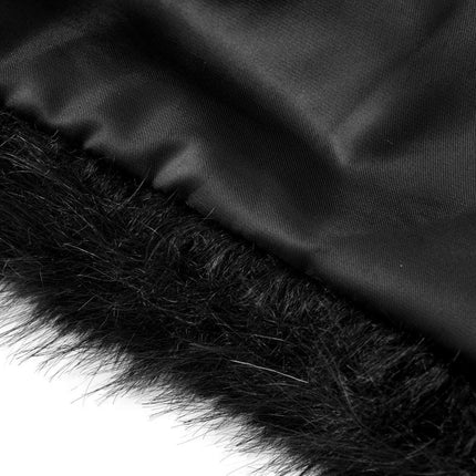 Women's Cropped Faux Fur Jacket Lapel Fluffy Button Coat Winter Warm Outwear