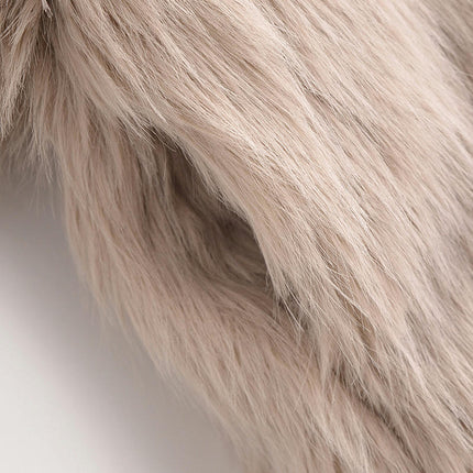 Women's Faux Fur Jacket Winter Warm Shaggy Zip Up Coats Long Sleeve Lapel Outwear