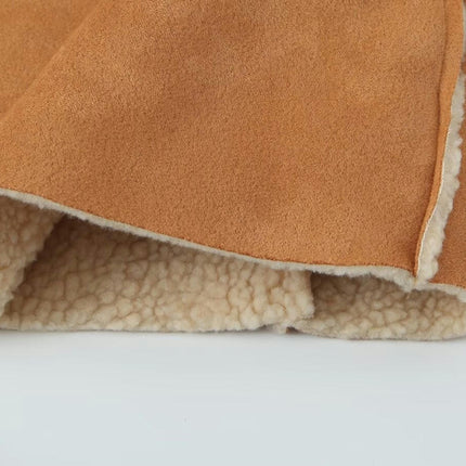 Winter Coats for Women Trendy Sherpa Lined Cropped Jackets Faux Suede Outerwear