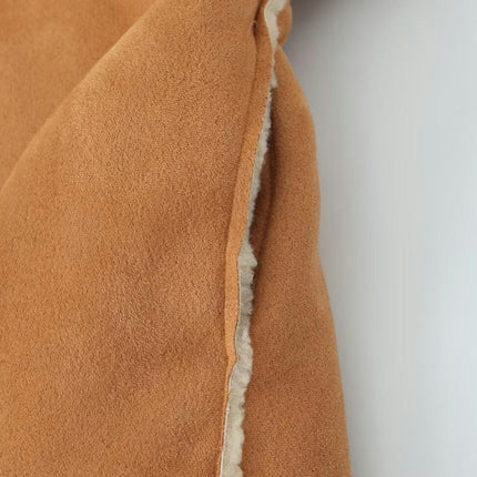 Winter Coats for Women Trendy Sherpa Lined Cropped Jackets Faux Suede Outerwear