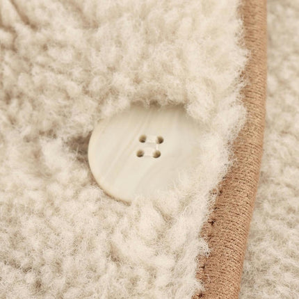 Women's Sherpa Fleece Jacket Long Sleeve Faux Fuzzy Coat Button Warm Winter Outwear with Pockets