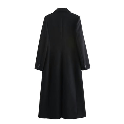Women's Winter Warm Outwear Notch Lapel One Buttoned Mid-Long Coat