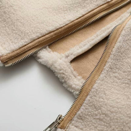 Women's Sherpa Jacket Fuzzy Fleece Winter Shearling Shaggy Hooded Zip Up Warm Outwear Coats