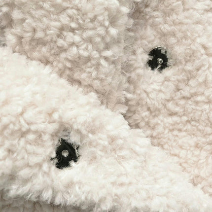 Womens Fuzzy Fleece Coats Lapel Button Jackets Winter Warm Casual Outwear
