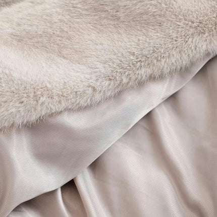 Women Faux Fur Winter Coats Lapel Long Coat Warm Button Outwear with Pocket
