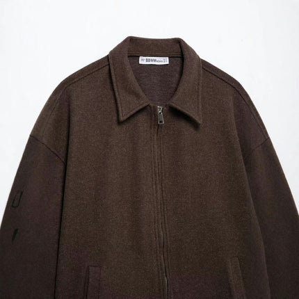 Cropped Bomber Jackets for Women Long Sleeve Zip Up Turn-Down Collared Winter Coats Outwear