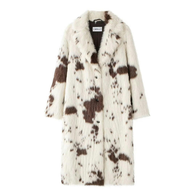 Women Winter Faux Fur Warm Coats Button Down Long Sleeve Shaggy Jackets Outwear