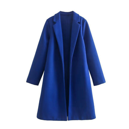 Women's Blend Coat Winter Long Sleeve Warm Cardigans Jackets Mid Length Outerwear