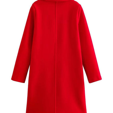 Women's Blend Coat Winter Long Sleeve Warm Cardigans Jackets Mid Length Outerwear