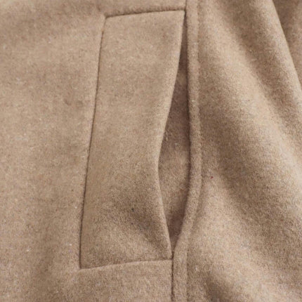 Womens Cropped Blend Jackets V Neck Short Coats Single Breasted Winter Outerwear
