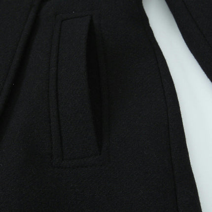 Women's Winter Wool Blend Coat Stand Collar Double Breasted Jackets Outwear