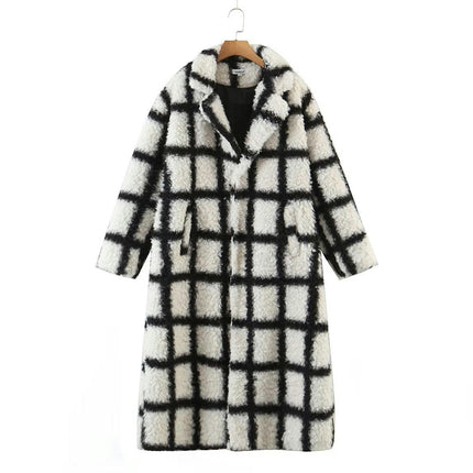 Women Winter Faux Fur Coats Lapel Long Sleeve Fuzzy Fleece Outerwear Button Down Sherpa Jackets