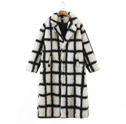 Women Winter Faux Fur Coats Lapel Long Sleeve Fuzzy Fleece Outerwear Button Down Sherpa Jackets