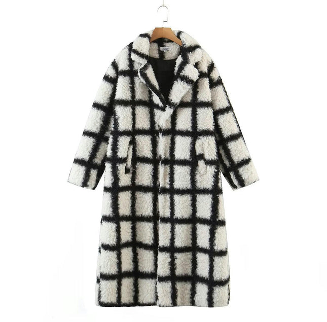 Women Winter Faux Fur Coats Lapel Long Sleeve Fuzzy Fleece Outerwear Button Down Sherpa Jackets