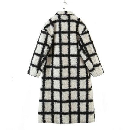 Women Winter Faux Fur Coats Lapel Long Sleeve Fuzzy Fleece Outerwear Button Down Sherpa Jackets
