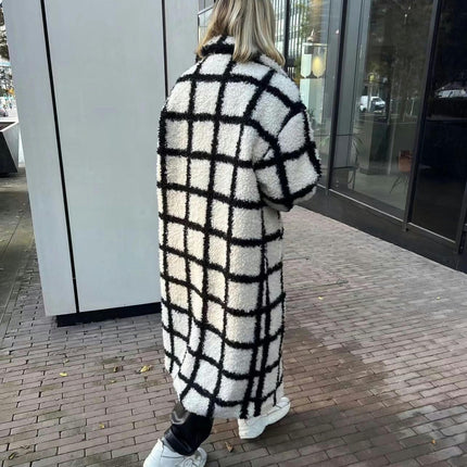 Women Winter Faux Fur Coats Lapel Long Sleeve Fuzzy Fleece Outerwear Button Down Sherpa Jackets