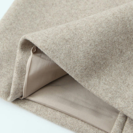 Women's Blend Jacket Notched Lapel Double Breasted Winter Coats Outwear