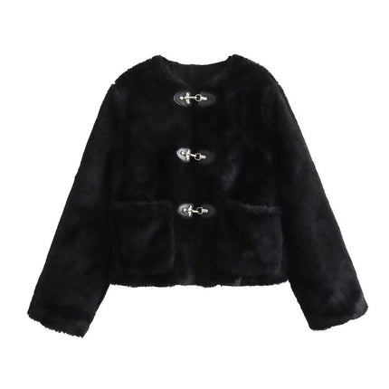 Women's Button Down Sherpa Fleece Jacket Long Sleeve Outwear Coat with Pockets