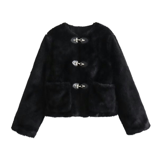 Women's Button Down Sherpa Fleece Jacket Long Sleeve Outwear Coat with Pockets