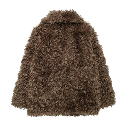 Women's Winter Coats Faux Fur Jacket Long Sleeve Shaggy Warm Outerwear