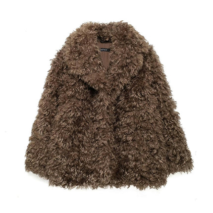 Women's Winter Coats Faux Fur Jacket Long Sleeve Shaggy Warm Outerwear